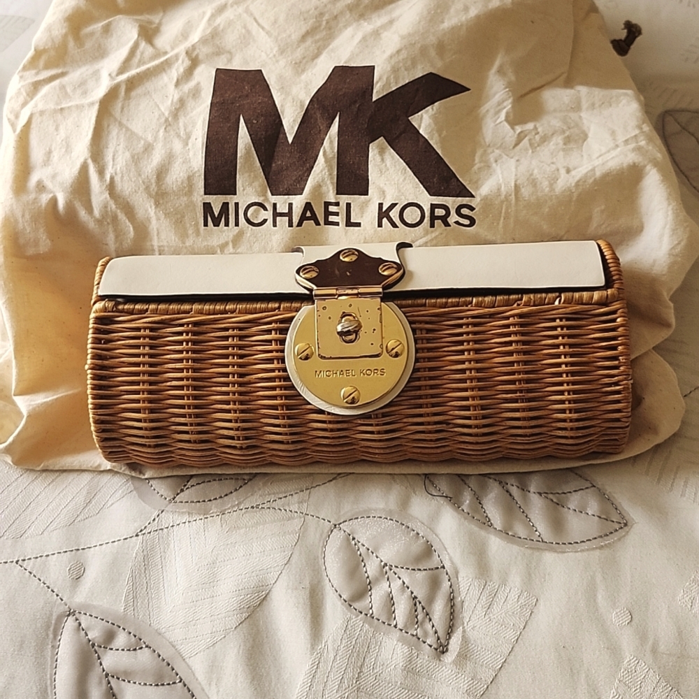 Michael Kors Tan/Straw Clutch